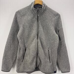 L.L.Bean Jacket Womens Large Sweater Fleece Full Zip Gray Outdoor Active Cozy